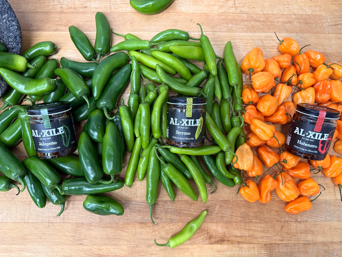 AL XILE 3-Pack Chili Crisp in Olive Oil (Jalapeno, Serrano, Habanero)