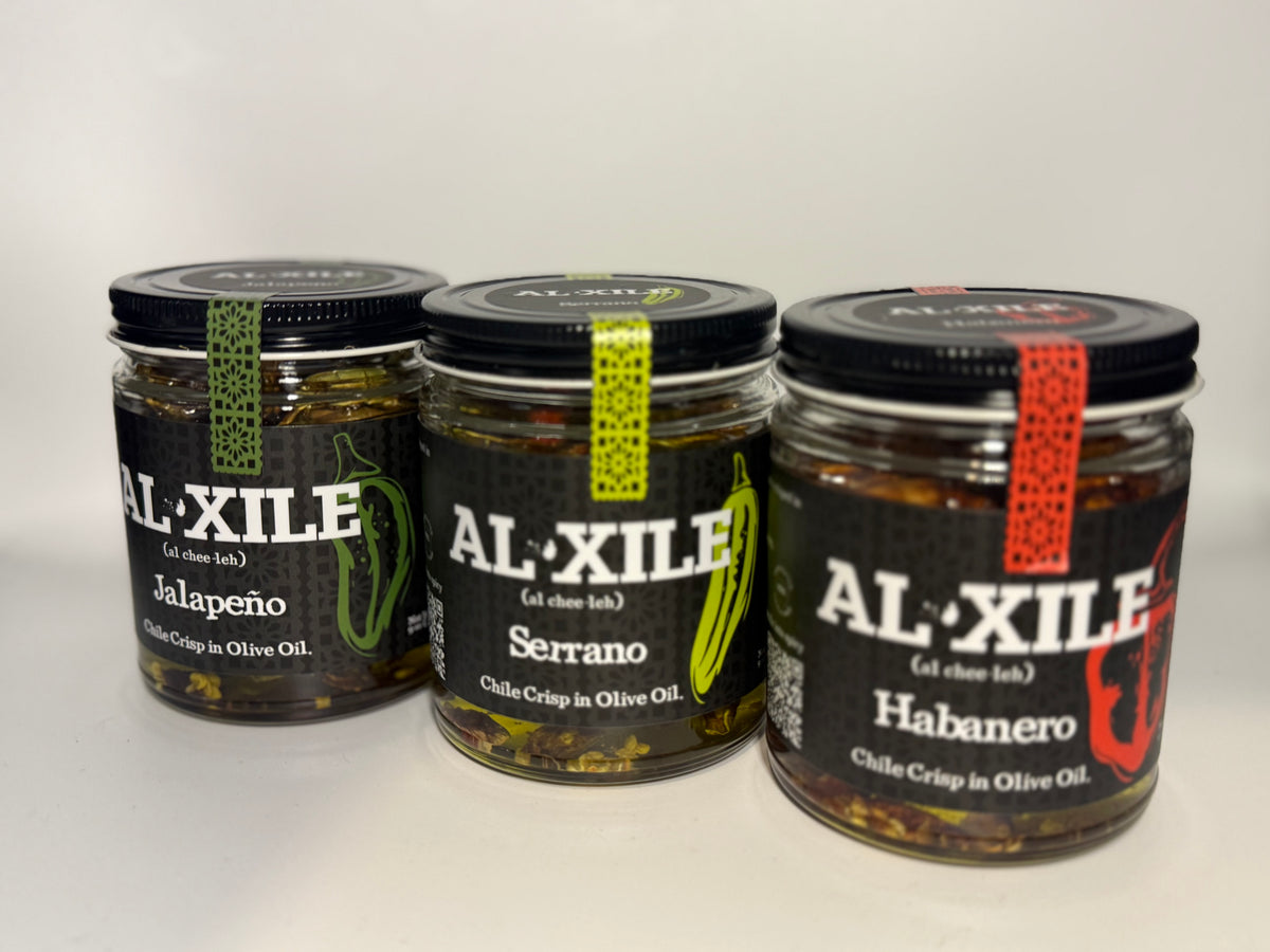 AL XILE 3-Pack Chili Crisp in Olive Oil (Jalapeno, Serrano, Habanero)